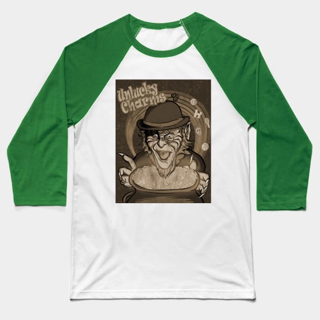 Unlucky Charms-Sepia Baseball T-Shirt by lilspoonz